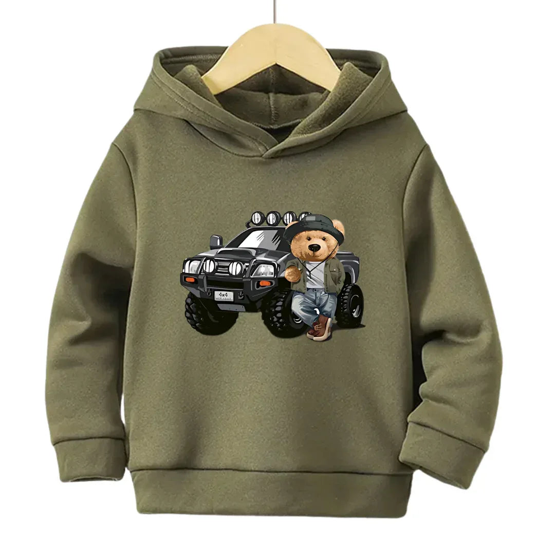 Jeep Bear Fleece Hoodie - Kin Trends