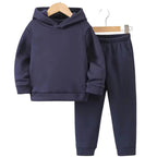 Plain Solid Color Hoodie Tracksuit - Kin Trends