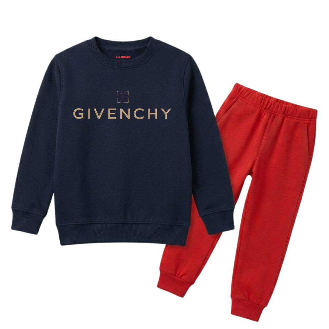 Gvenchy Premium Printed Kids Winter Sweatshirt Tracksuit - 2 Pcs