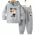 Skater Bear Multiple Fleece Hoodie Tracksuit - Kin Trends