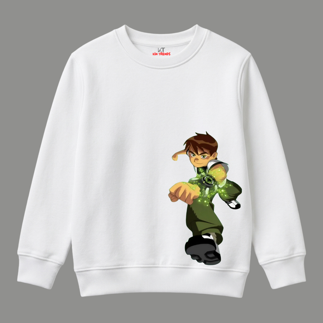 Ben 10 Omnitrix Hero Cartoon Character Kids Winter Crewneck Sweatshirt