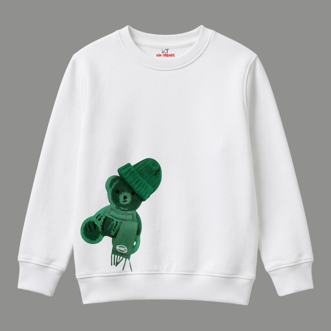 Fluffy Green Bear Winter Scarf Winter Sweatshirt