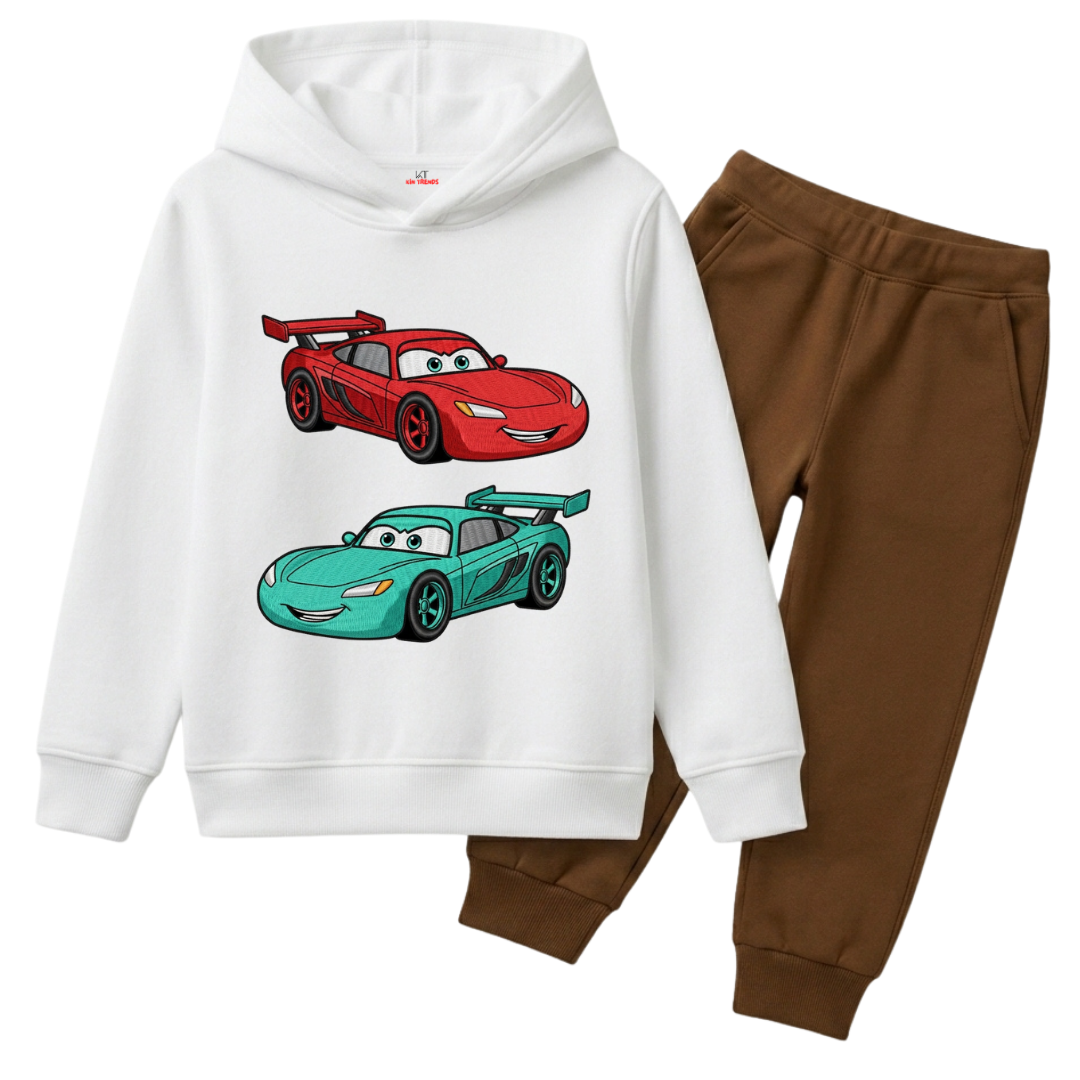 Disney Cars Lightning McQueen Printed Kids Winter Fleece Tracksuit - 2 Pcs