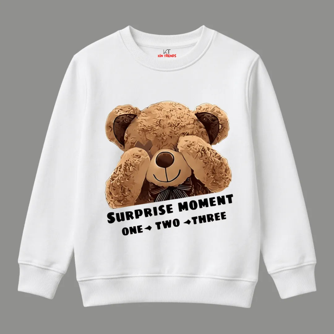 Surprise Moment Peekaboo Bear Graphic Crewneck Sweatshirt