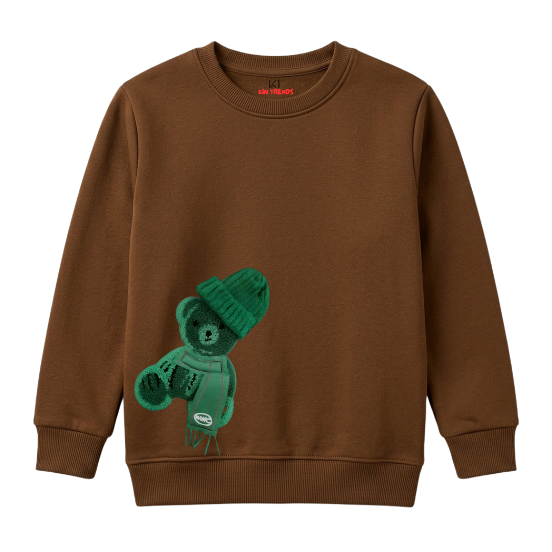 Fluffy Green Bear Winter Scarf Winter Sweatshirt