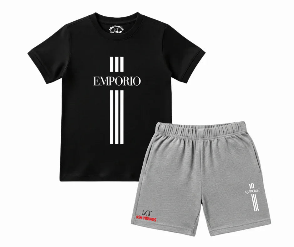 The Monochrome Emporio Shorts Set | Mini Minors Kintrends
