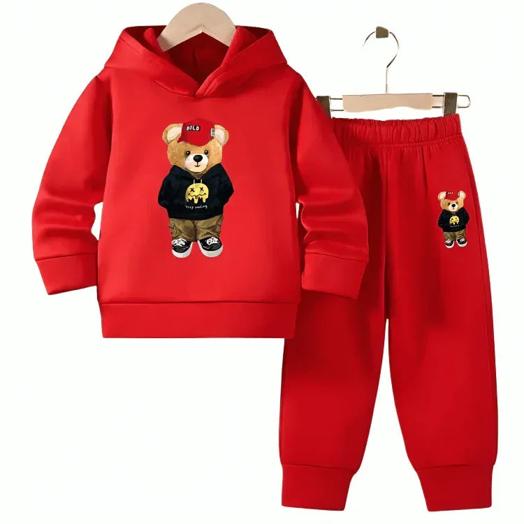 Bold Bear Fleece Hoodie Tracksuit - Kin Trends