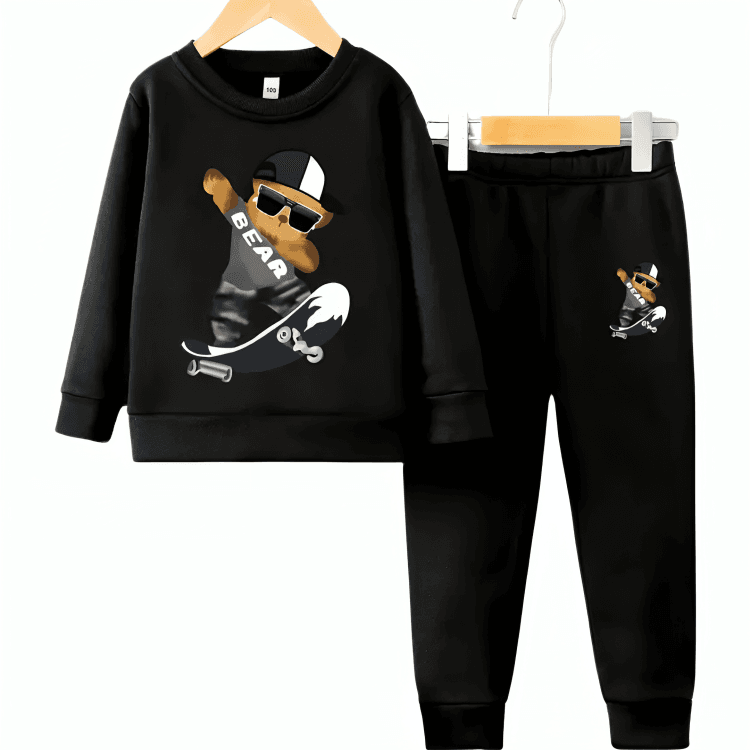 Skater Bear Fleece Tracksuit - Kin Trends