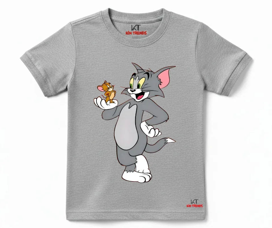 Tom & Jerry Heather Grey T Shirt | Mini Minors Kintrends