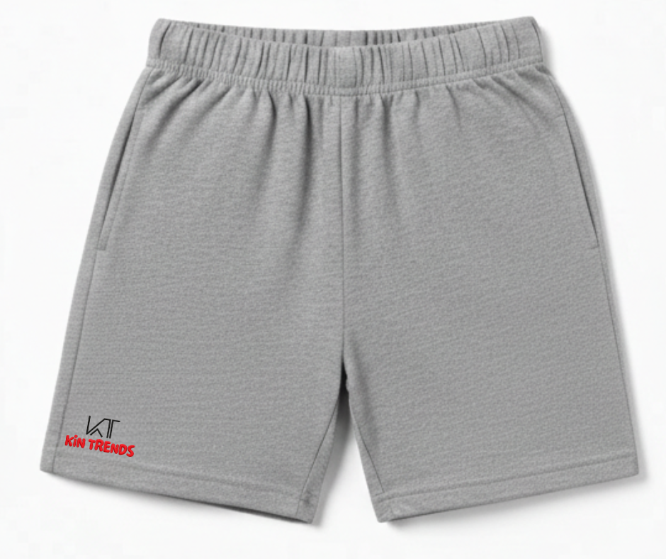 Gray color cotton shorts for kids | Mini Minors Kintrends