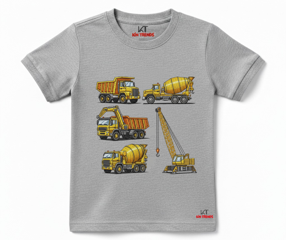 Crane Trucks T Shirt (Not Embroidered) Kids T shirt | Mini Minors Kin Trends | Kintrends