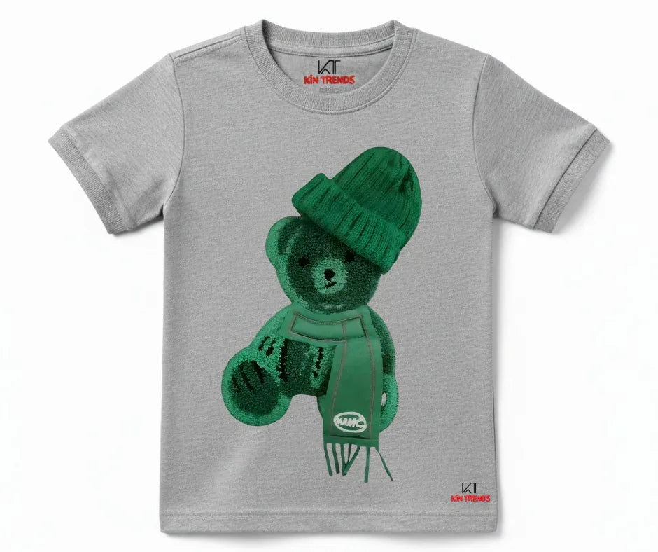 Greeny Bear Tee (Not Embroidered) Kids T shirt | Mini Minors Kin Trends | Kintrends