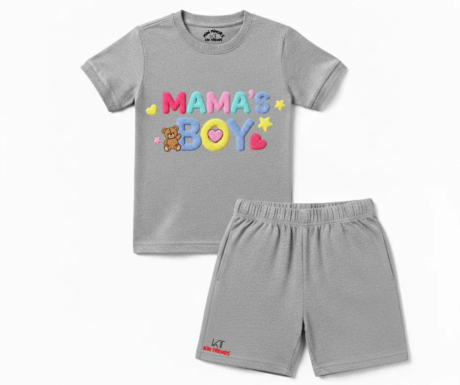 Premium Mama's Boy Shorts Set (Not Embroidered) - Kin Trends