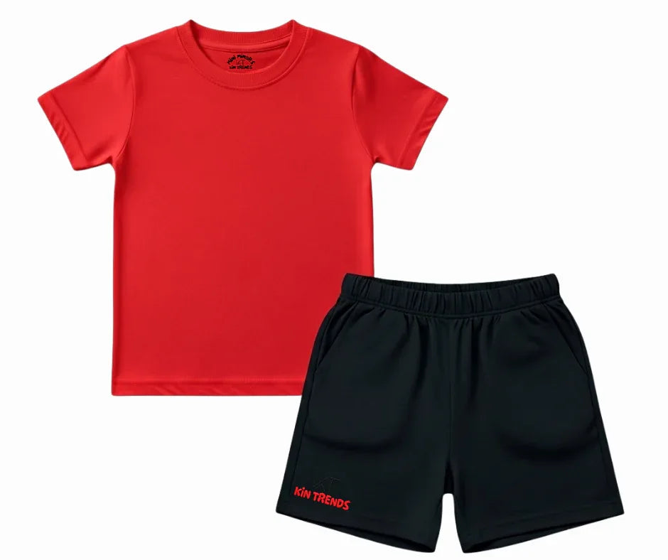 20+ Contrast Color Plain Shorts Set | Mini Minors Kintrends
