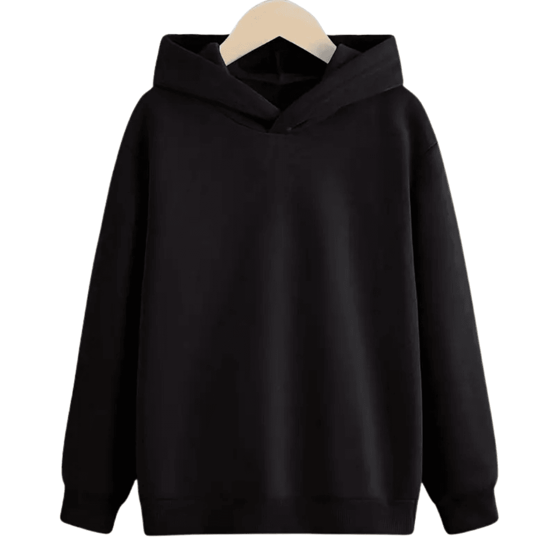 Plain Solid Color Warm Fleece Hoodie - Kin Trends