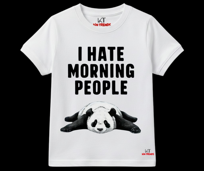 Hate Morning People Tee | Kids T shirt | Mini Minors Kin Trends | Kintrends Hover Image