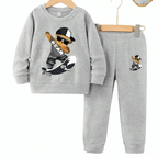 Skater Bear Fleece Tracksuit - Kin Trends