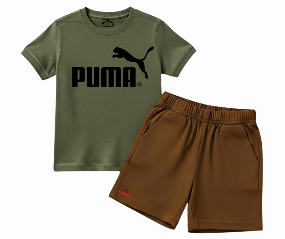The Premium Puma Summer shorts Set | Kids T shirt and shorts| Mini Minors Kintrends