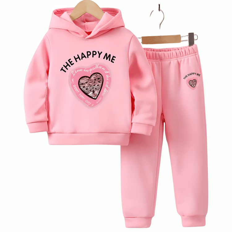 The Happy Me Fleece Hoodie Tracksuit - Kin Trends