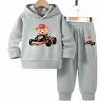Racer Bear Fleece Hoodie Tracksuit - Kin Trends