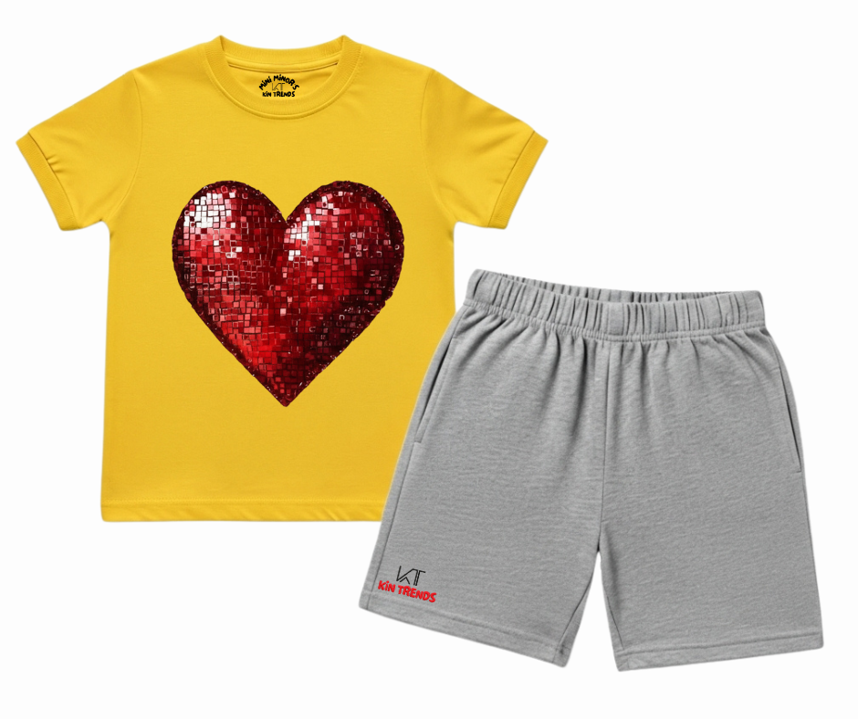 The Crimson Pulse Shorts Set