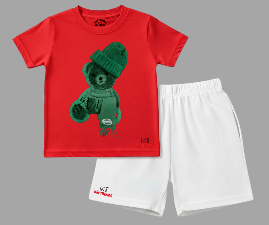 Color Contrast Greeny Bear (Not Embroidered)