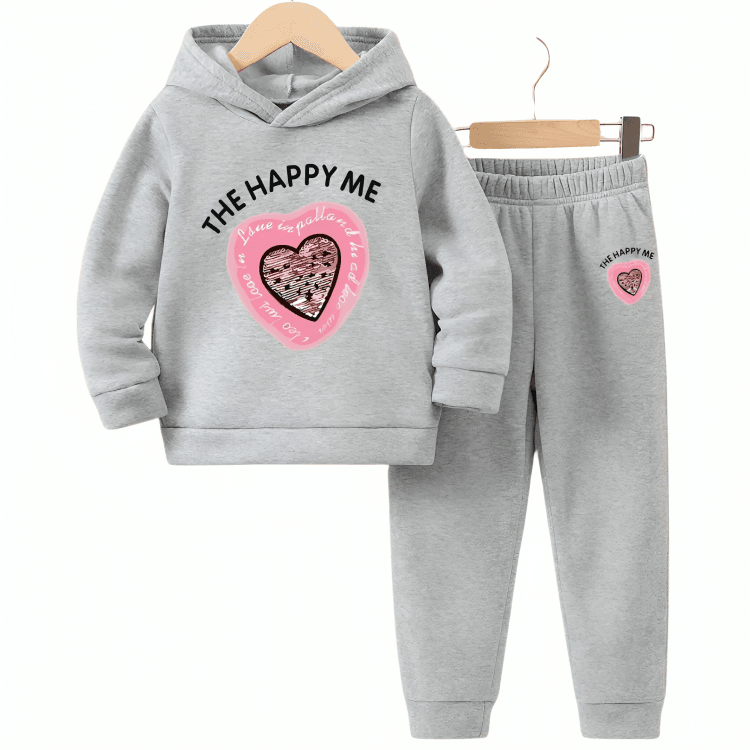 The Happy Me Fleece Hoodie Tracksuit - Kin Trends