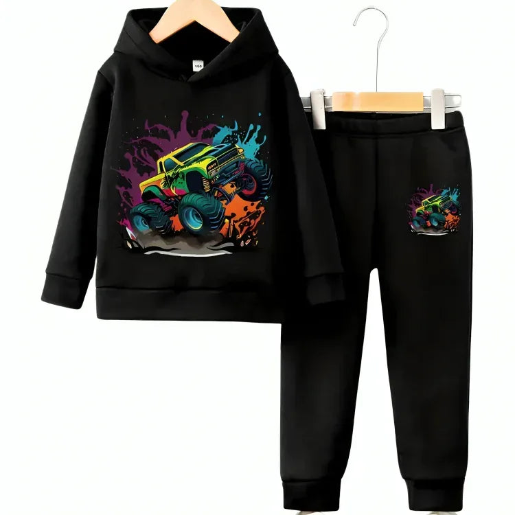 Racing Truck Fleece Hoodie Tracksuit - Kin Trends
