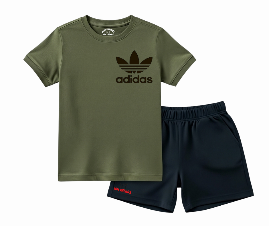 Adi D7 Summer shorts Set | Kids T shirt and shorts| Mini Minors Kintrends