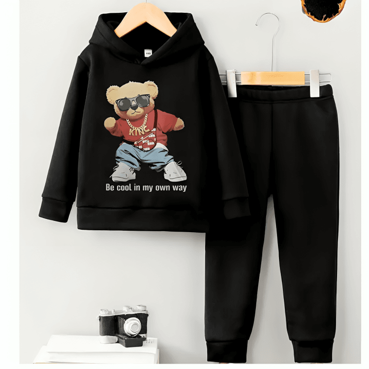 Be Cool King Bear Hoodie Tracksuit - Kin Trends