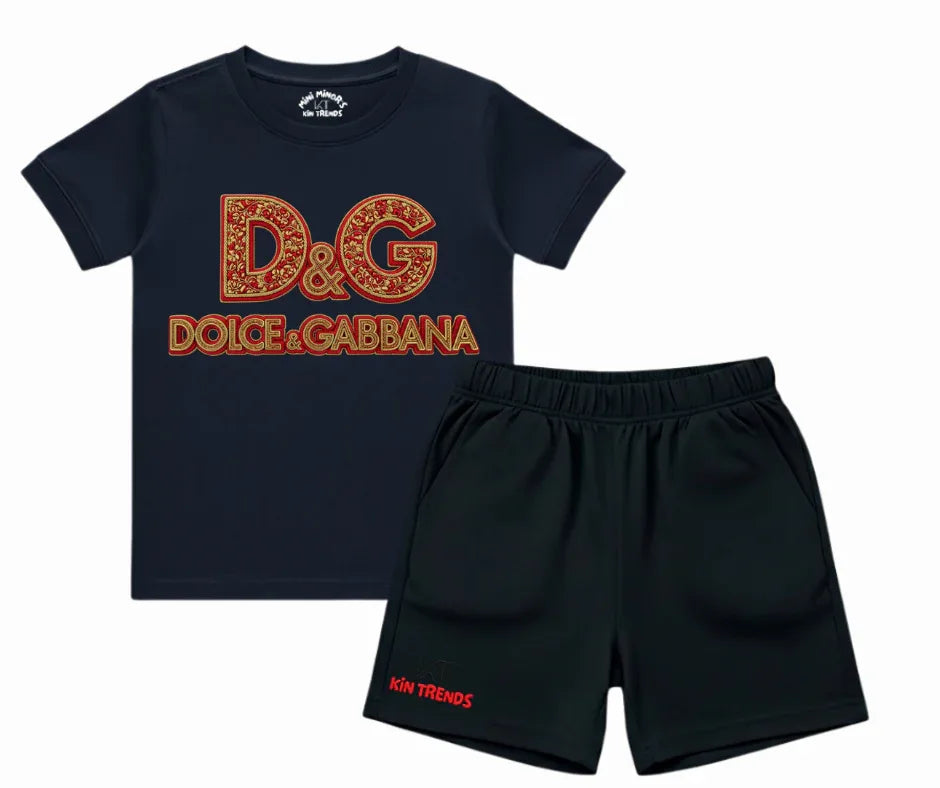 DG Shorts Set (Not Embroidered) | Mini Minors Kin Trends
