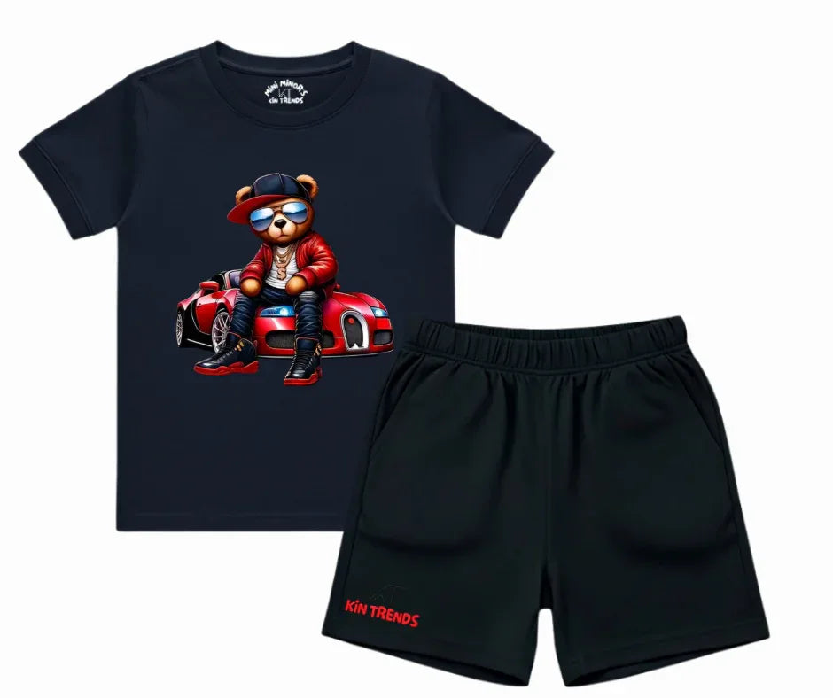 Street Racer Teddy Shorts Set | Mini Minors Kintrends