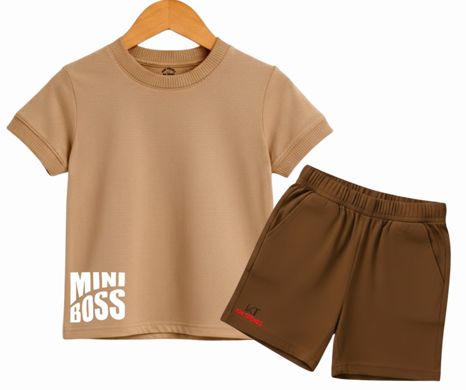 New Mini Boss Summer shorts Set | Kids T shirt and shorts| Mini Minors Kintrends