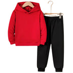 Plain Solid Color Hoodie Tracksuit - Kin Trends