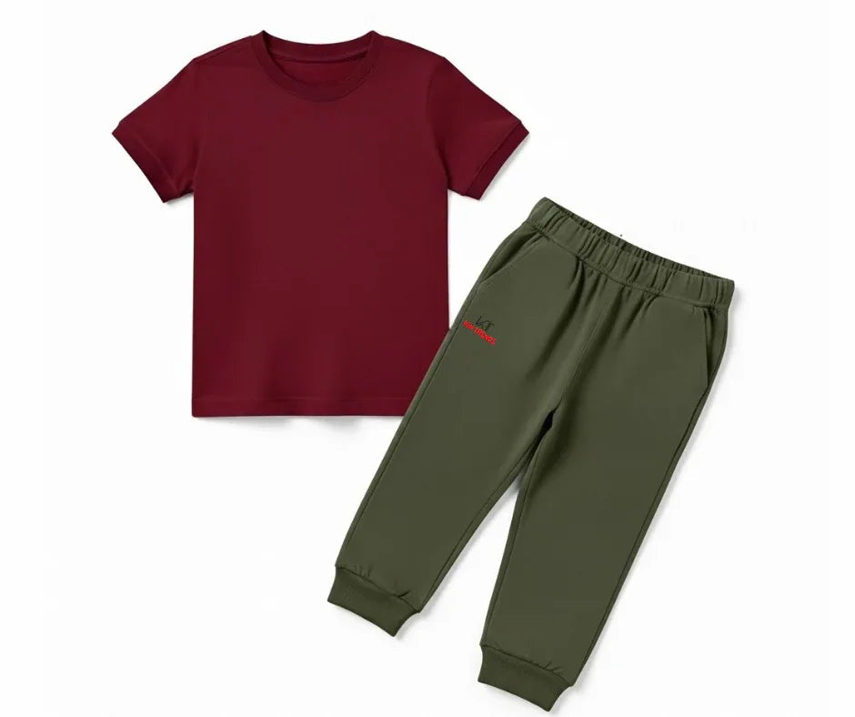 Contrast Color Plain Tracksuit | Mini Minors Kintrends