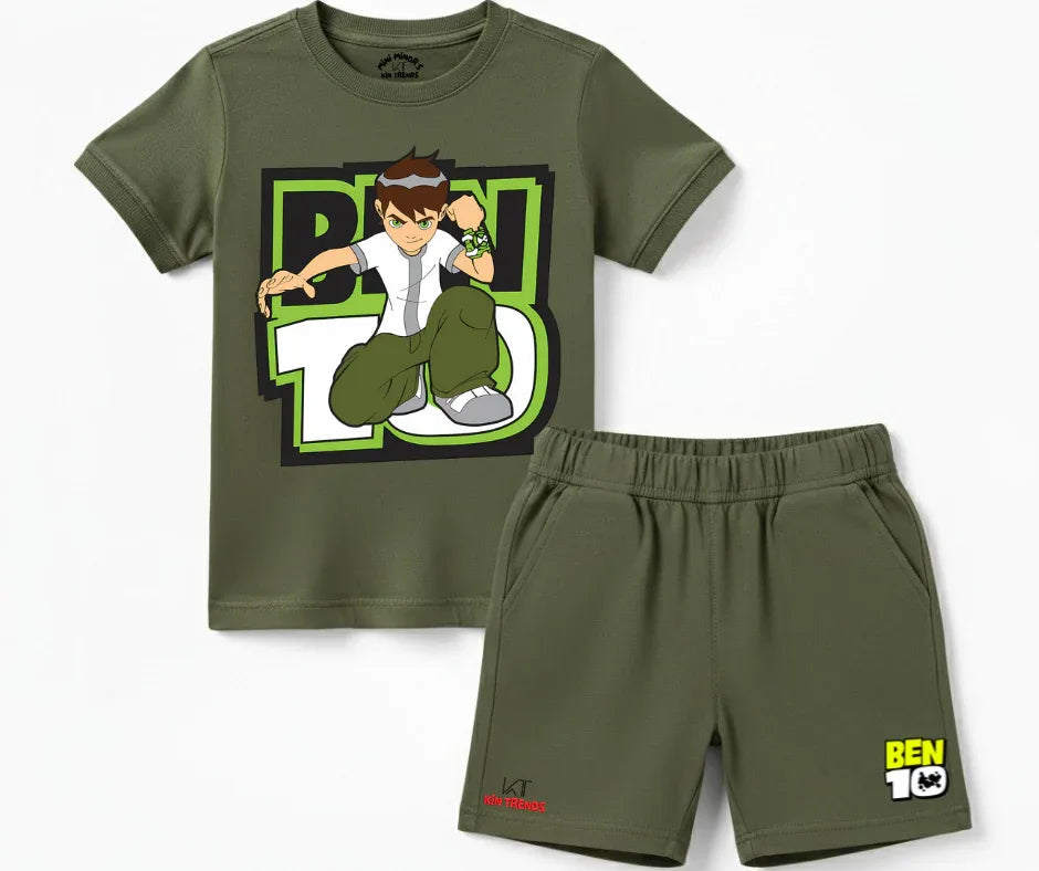 Ben 10 D1 Shorts Set | Kids T shirt and shorts | Mini Minors Kin Trends | Kintrends