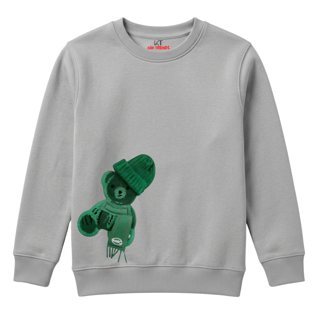 Fluffy Green Bear Winter Scarf Winter Sweatshirt