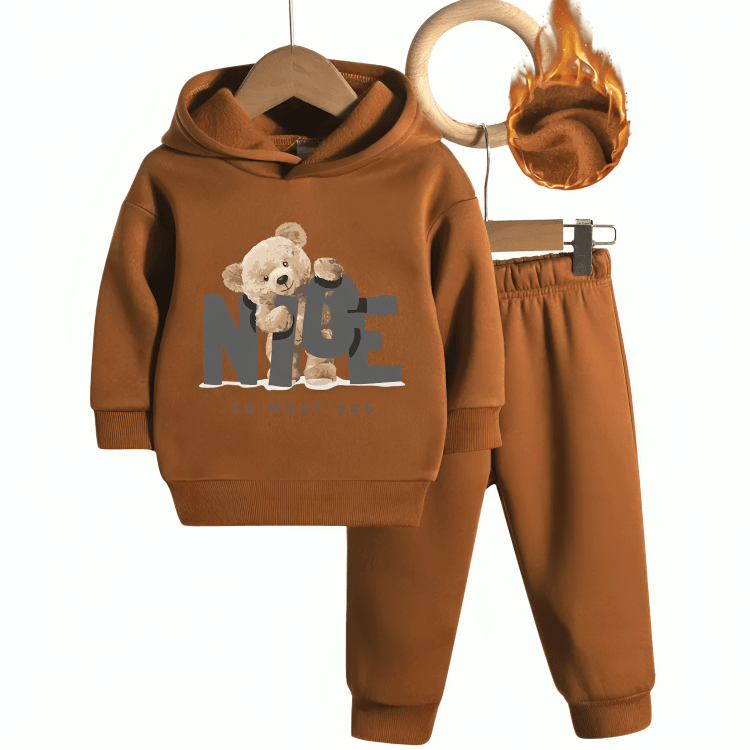 Nice Bear Fleece Hoodie Tracksuit - Kin Trends
