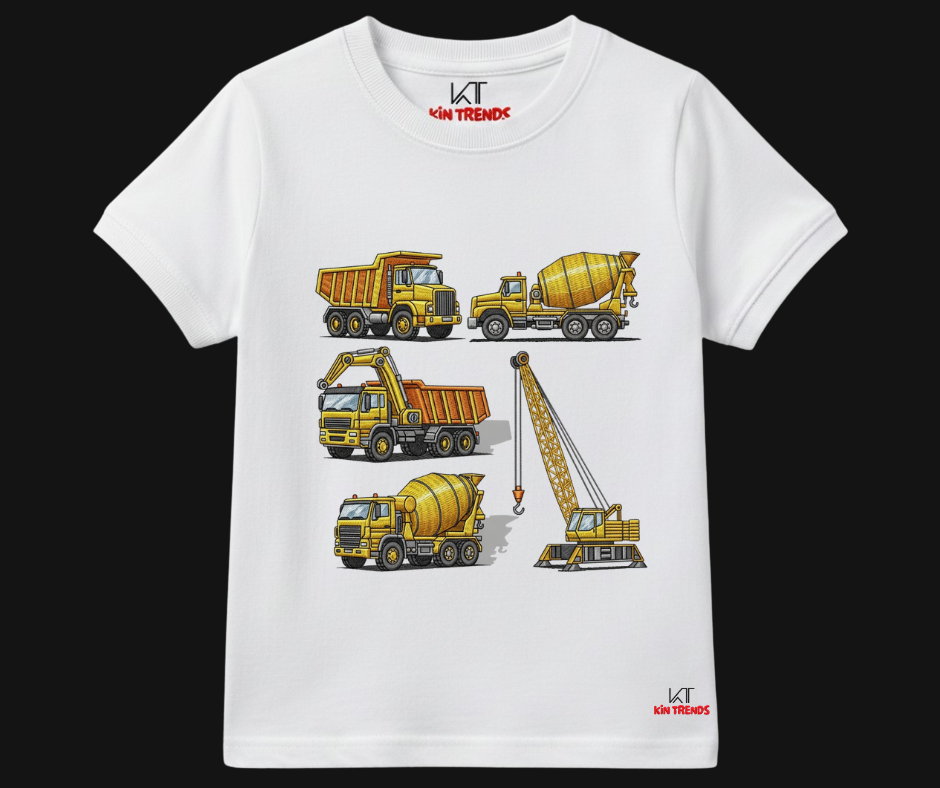 Crane Trucks T Shirt (Not Embroidered) Kids T shirt | Mini Minors Kin Trends | Kintrends