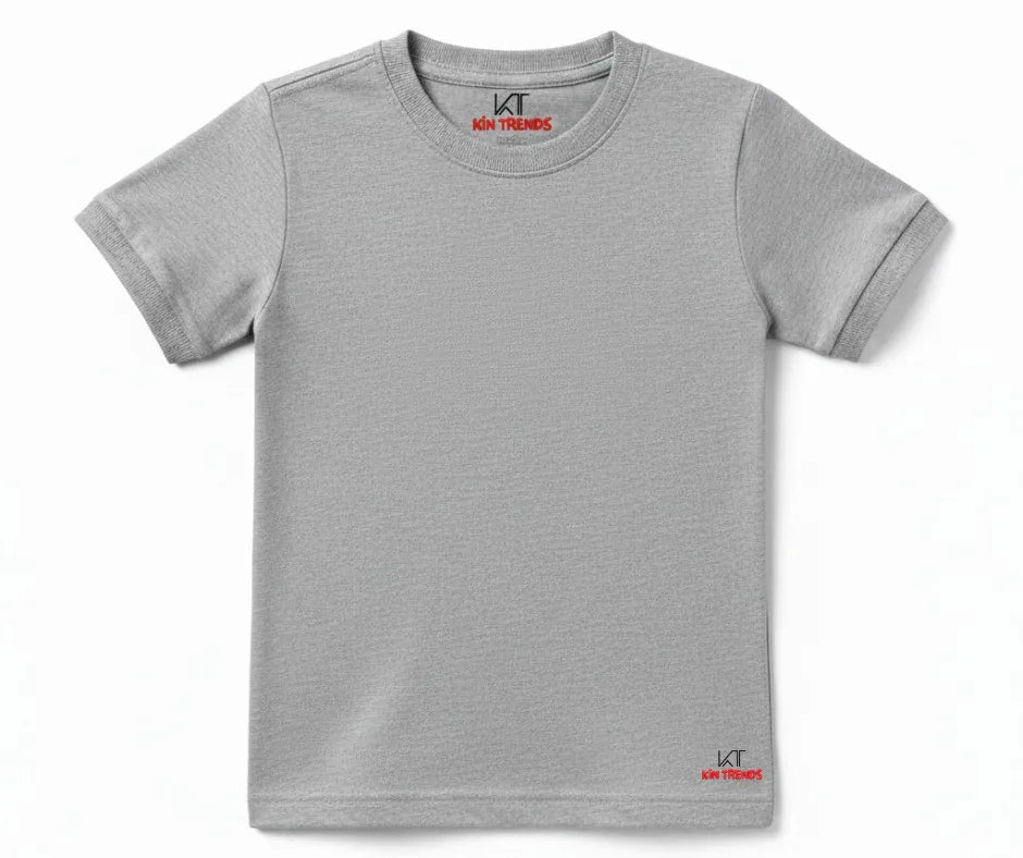 Gray Color Plain T Shirt for kids | Mini Minors Kintrends