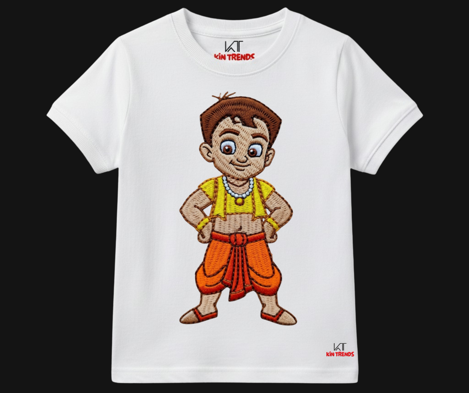 Chota Bheem T Shirt (Not Embroidered) Kids T shirt | Mini Minors Kin Trends | Kintrends