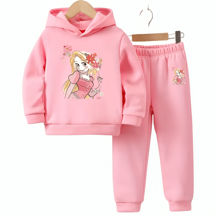 Girls Doll Fleece Hoodie Tracksuit - Kin Trends