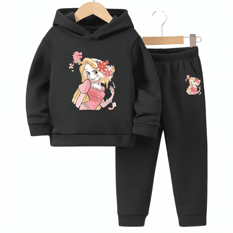 Girls Doll Fleece Hoodie Tracksuit - Kin Trends