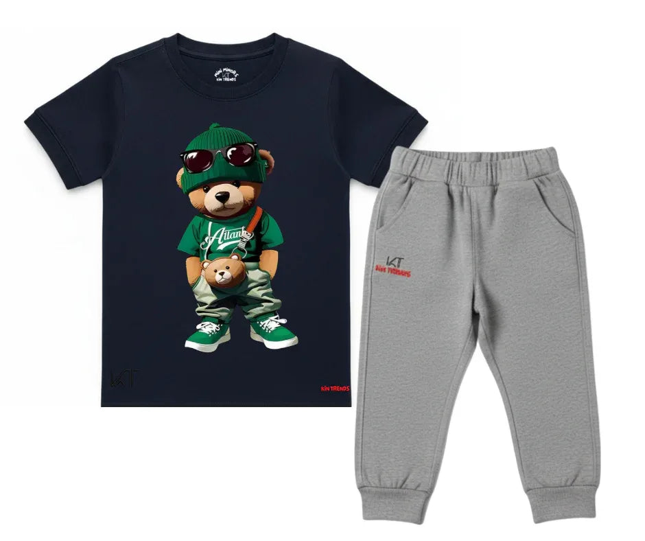 Cool Teddy Bear Summer Tracksuit | Mini Minors Kintrends