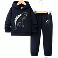 Dino Printed Hoodie Tracksuit - Kin Trends