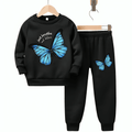 Girls Butterfly Fleece Tracksuit - Kin Trends