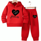 Princess Fleece Hoodie Tracksuit - Kin Trends