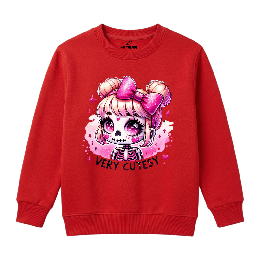 Very Cutesy Chibi Skeleton Crewneck Sweatshirt