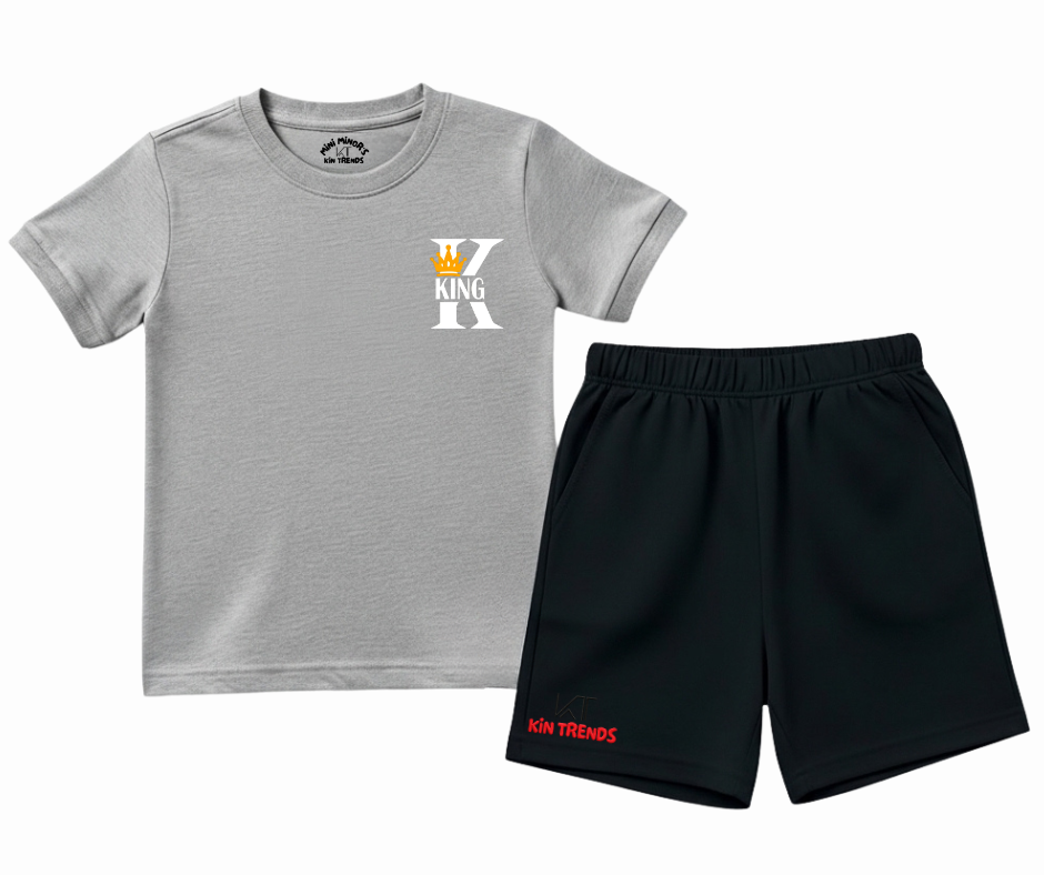 King D2 Summer shorts Set | Kids T shirt and shorts| Mini Minors Kintrends