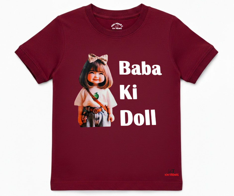 Baba Ki Doll Graphic Tee Shirt | Mini Minors Kintrends